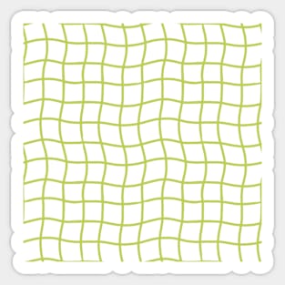 Minimal Abstract Squiggle Grid - Lime Green Sticker